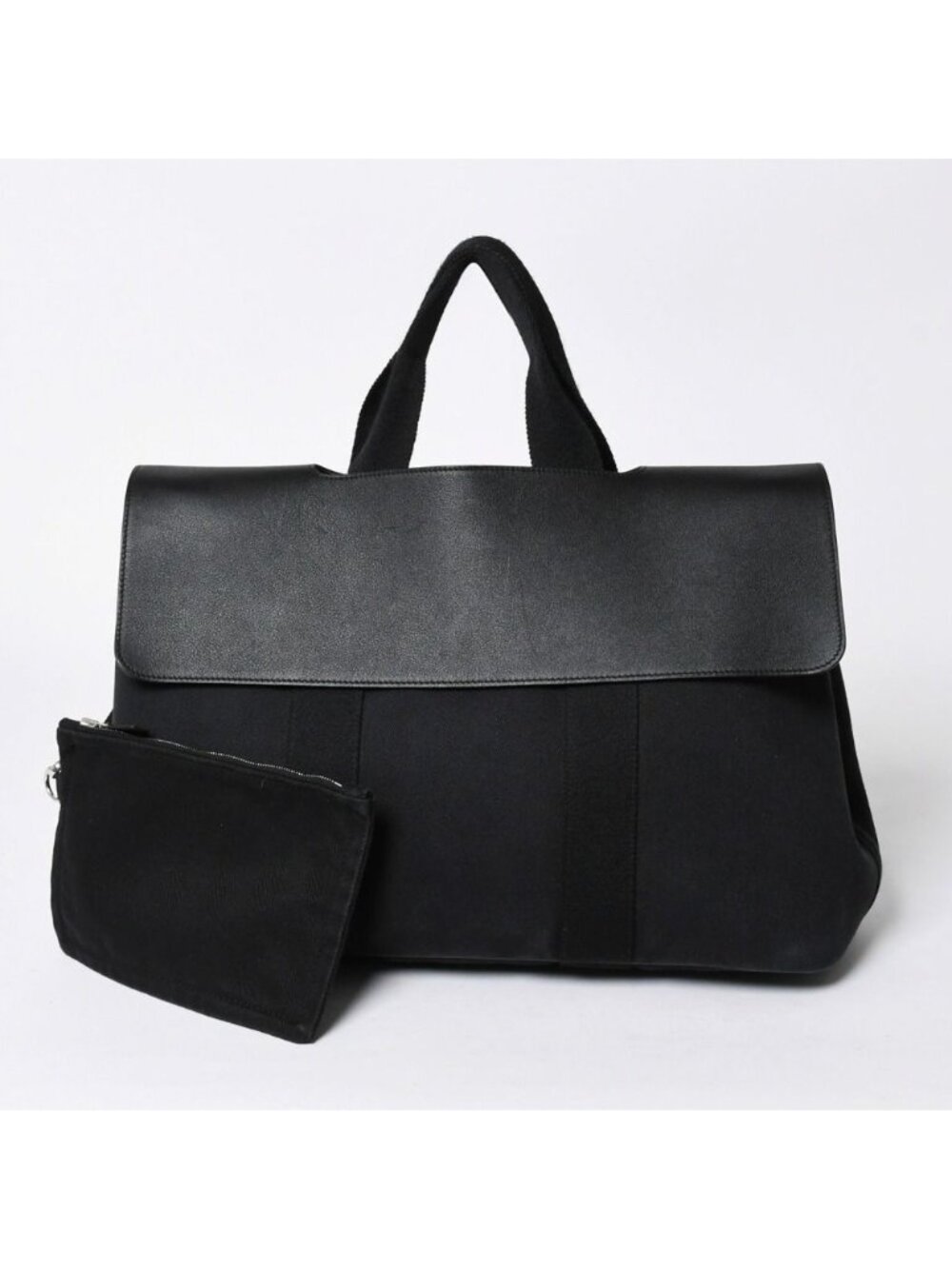 Hermes Handbag Valparaiso MM Tote Black Silver